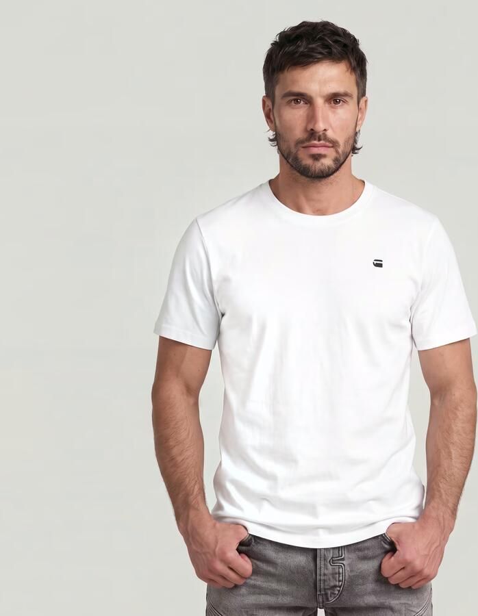 G-Star RAW Chest Logo Slim T-shirt Wit Heren