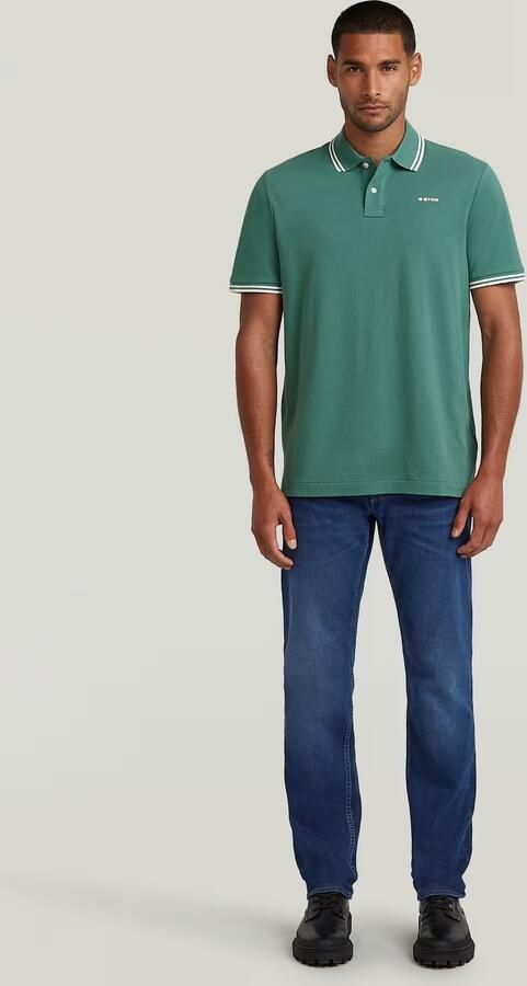 G-Star RAW Chest Logo Striped Polo Groen Heren - Foto 5