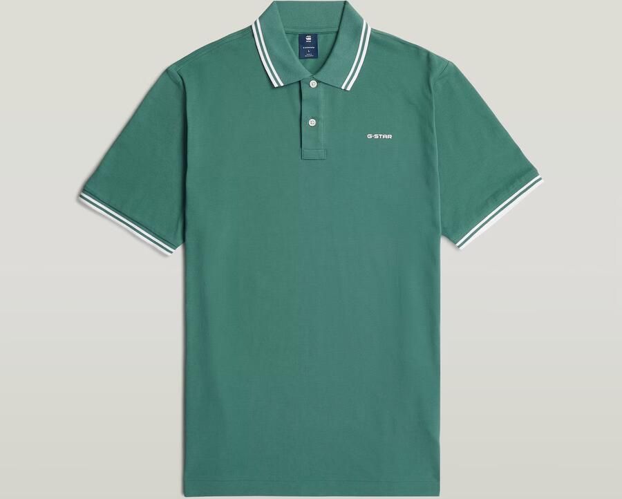 G-Star RAW Chest Logo Striped Polo Groen Heren - Foto 3