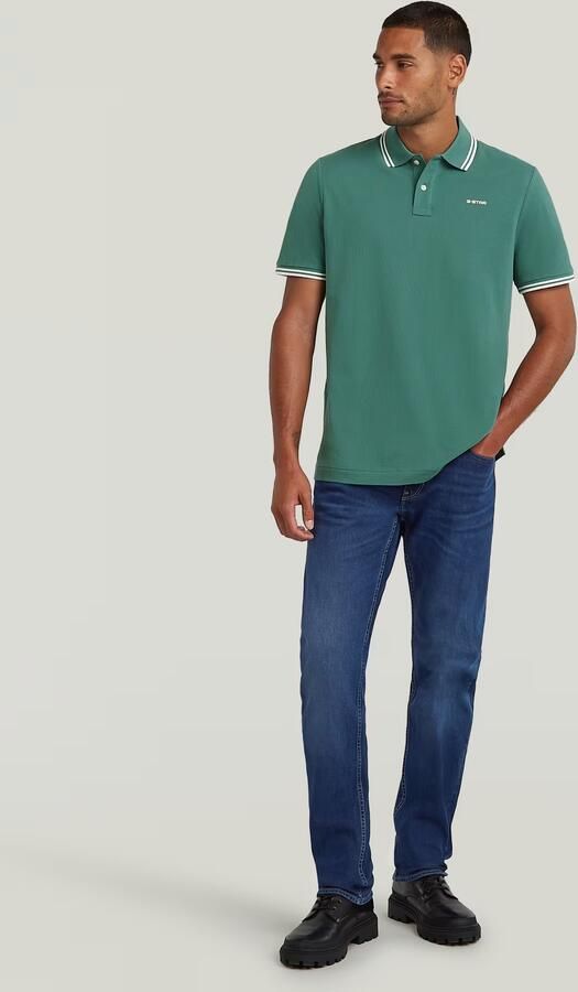 G-Star RAW Chest Logo Striped Polo Groen Heren - Foto 4