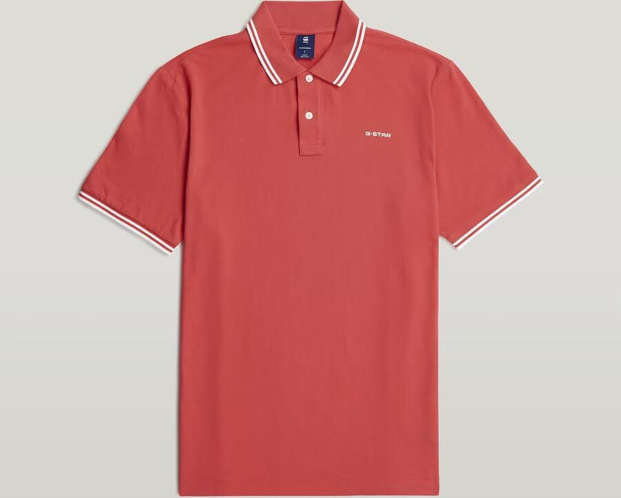 G-Star RAW Chest Logo Striped Polo Rood Heren - Foto 3