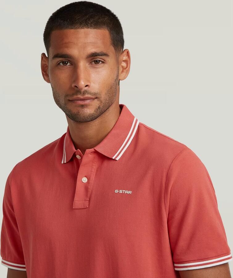 G-Star RAW Chest Logo Striped Polo Rood Heren - Foto 2