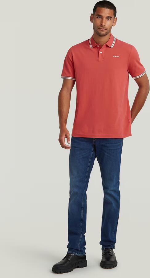 G-Star RAW Chest Logo Striped Polo Rood Heren - Foto 5
