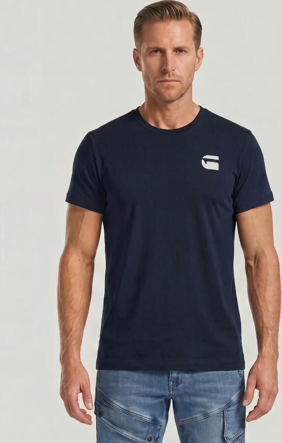 G-Star RAW Chest Logo T-Shirt Donkerblauw Heren - Foto 4