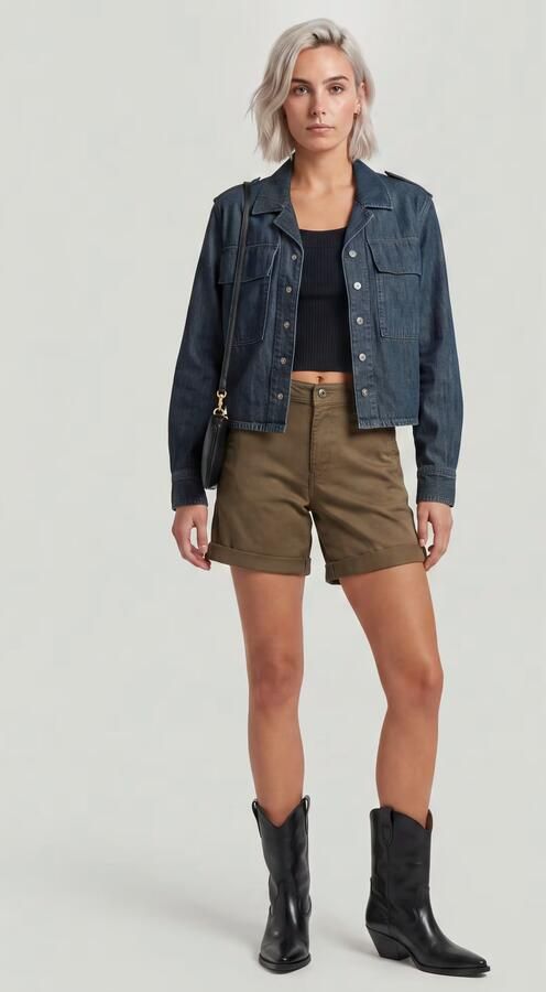 G-Star RAW Chino Boyfriend Short Bruin Dames - Foto 5