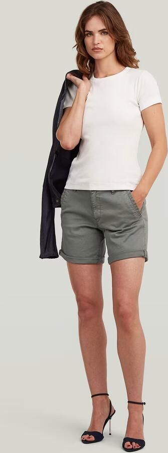 G-Star RAW Chino Boyfriend Short Groen Dames - Foto 7