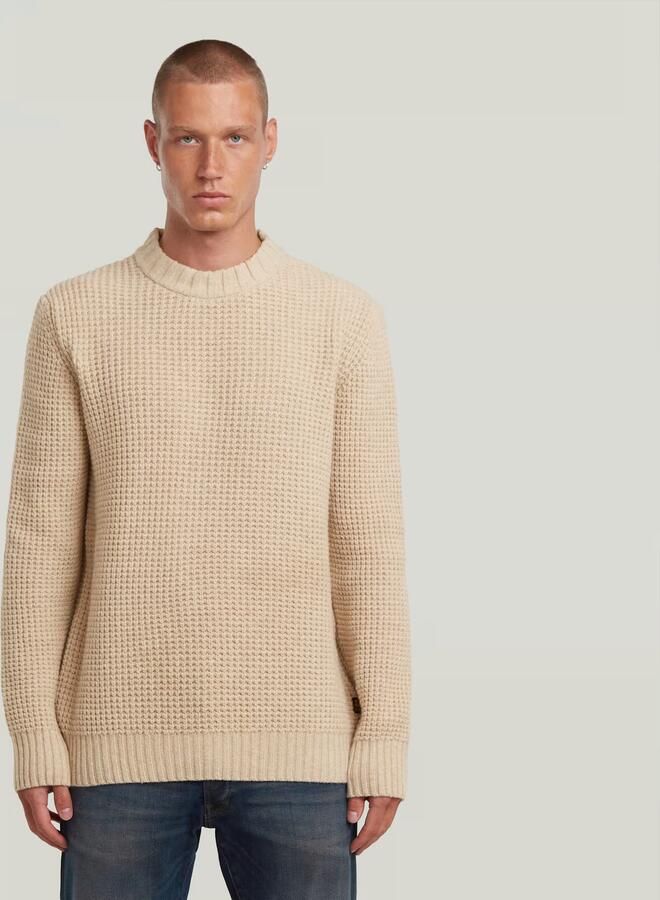 G-Star Raw Wollen pullover met structuurmotief model 'Chunky'