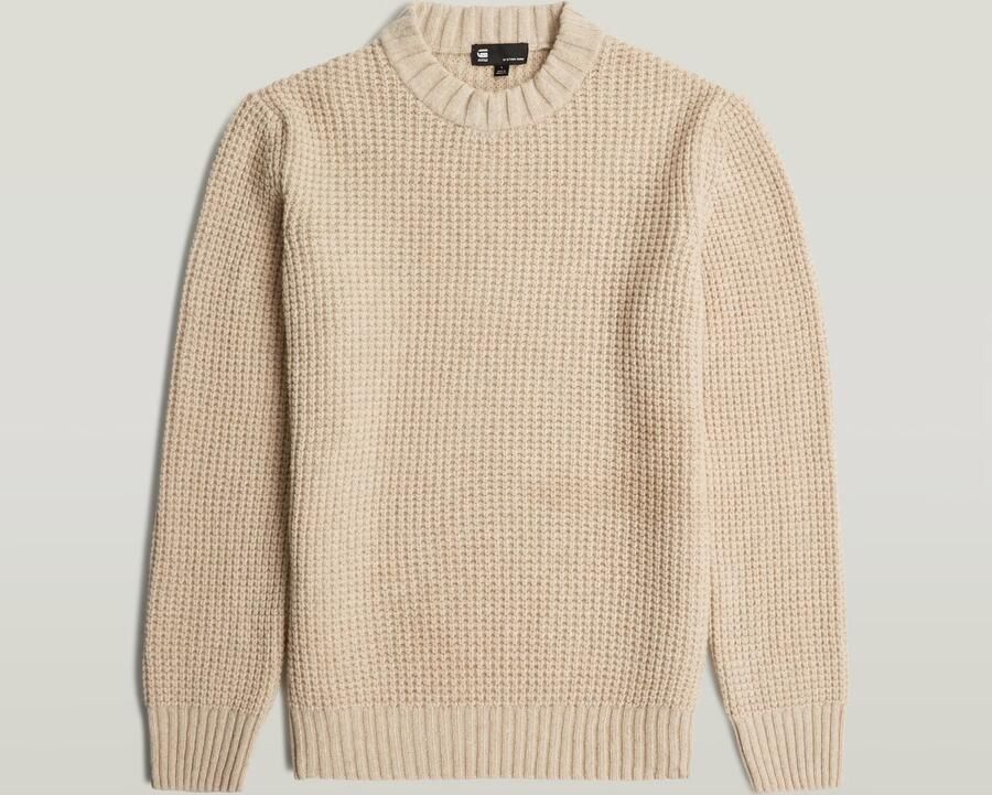 G-Star Raw Wollen pullover met structuurmotief model 'Chunky' - Foto 4
