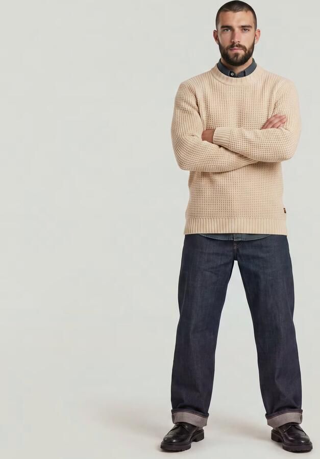 G-Star Raw Wollen pullover met structuurmotief model 'Chunky' - Foto 4