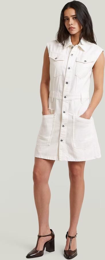 G-Star RAW Cinch Jurk Wit Dames - Foto 5