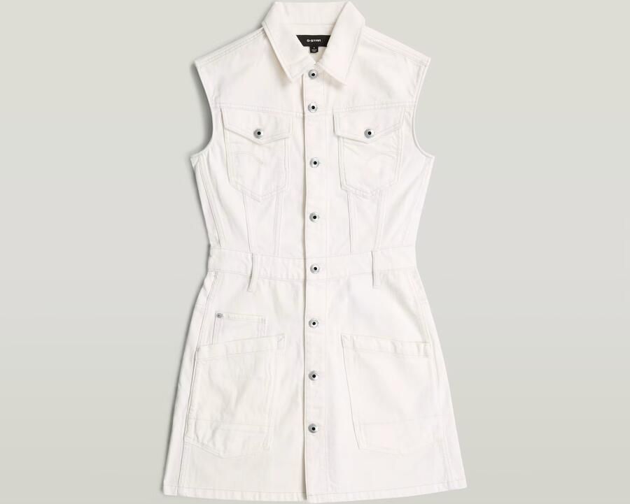 G-Star RAW Cinch Jurk Wit Dames - Foto 3