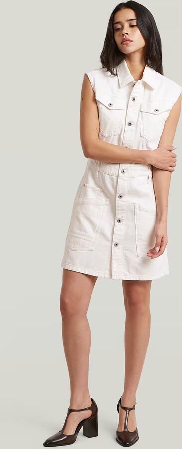 G-Star RAW Cinch Jurk Wit Dames - Foto 7