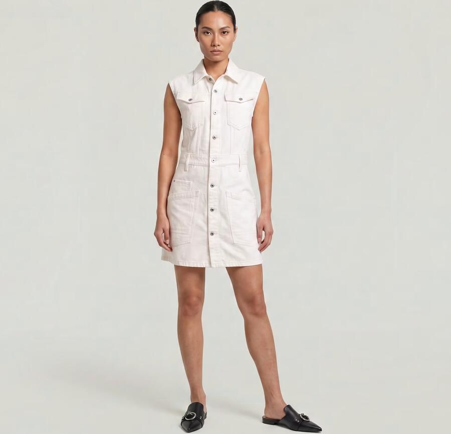G-Star RAW Cinch Jurk Wit Dames - Foto 4