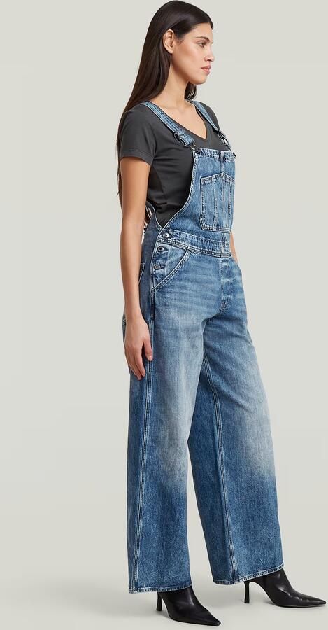 G-Star RAW Cinch Wide Tuinbroek Donkerblauw Dames - Foto 4