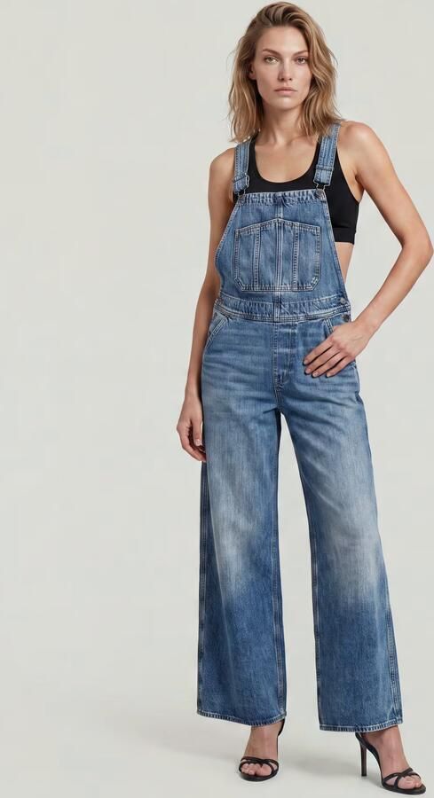 G-Star RAW Cinch Wide Tuinbroek Donkerblauw Dames - Foto 6