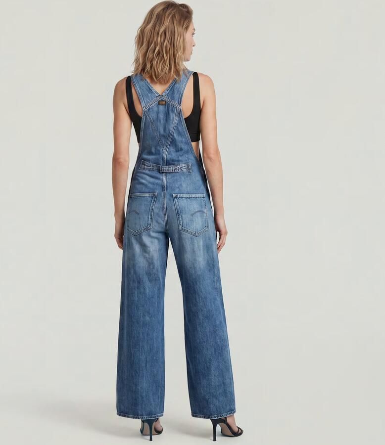 G-Star RAW Cinch Wide Tuinbroek Donkerblauw Dames - Foto 4