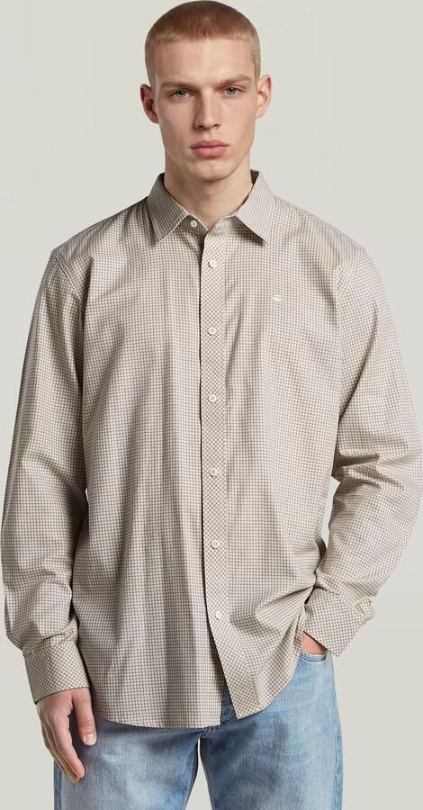 G-Star RAW Clean Regular Branded Overhemd Beige Heren