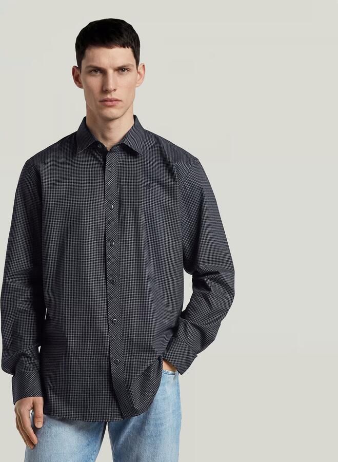 G-Star RAW Clean Regular Branded Overhemd Donkerblauw Heren