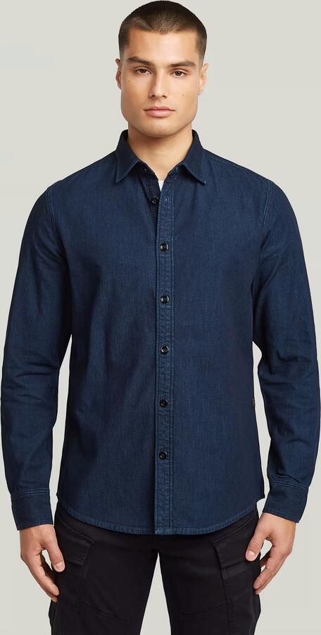 G-Star RAW Clean Slim Overhemd Donkerblauw Heren