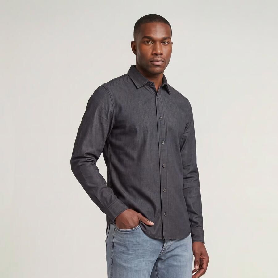 G-Star RAW Clean Slim Shirt Donkerblauw Heren - Foto 2