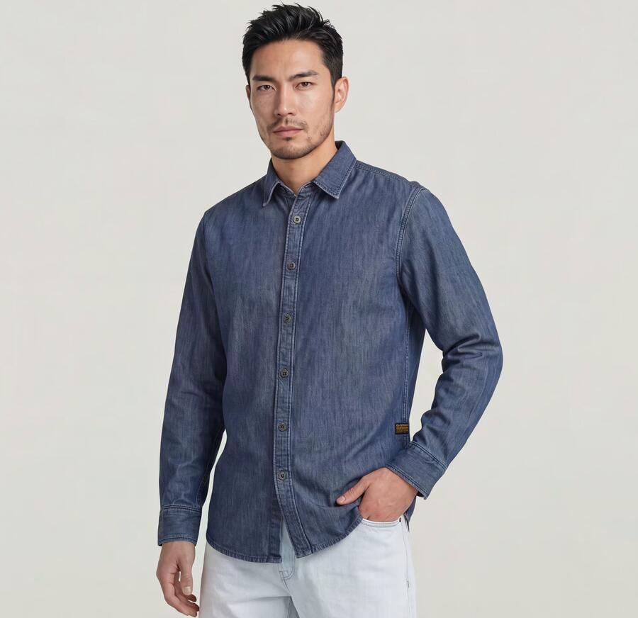 G-Star RAW Clean Slim Shirt Donkerblauw Heren - Foto 3