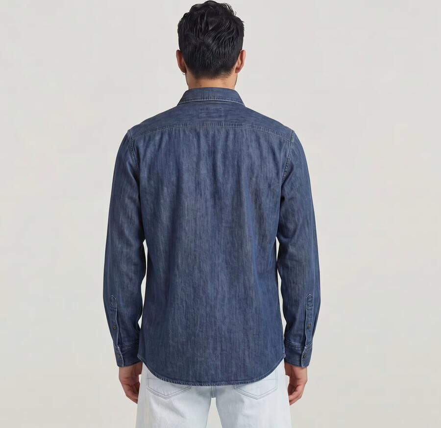 G-Star RAW Clean Slim Shirt Donkerblauw Heren - Foto 2