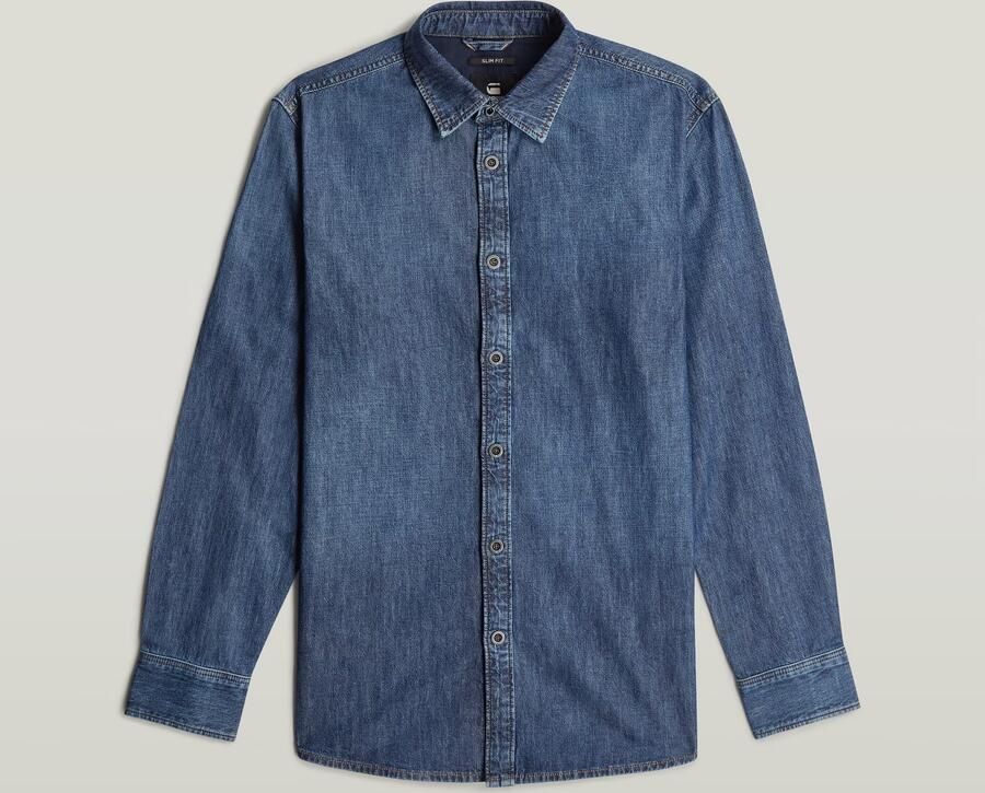 G-Star RAW Clean Slim Shirt Midden blauw Heren