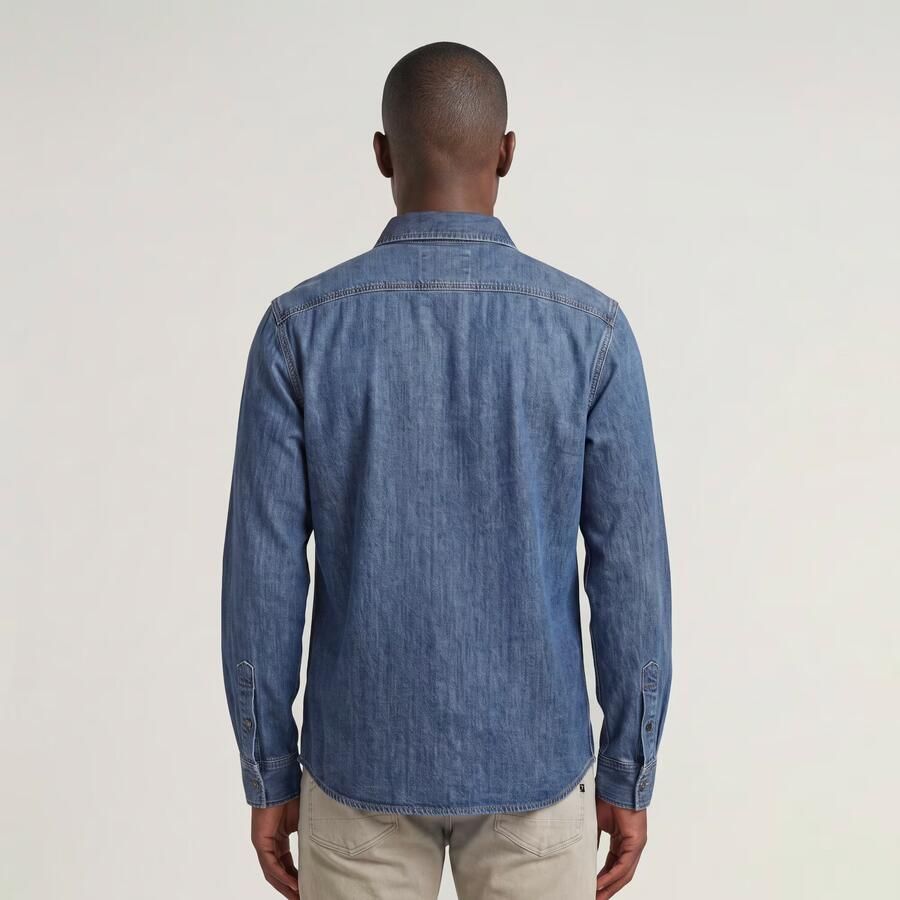 G-Star RAW Clean Slim Shirt Midden blauw Heren - Foto 4