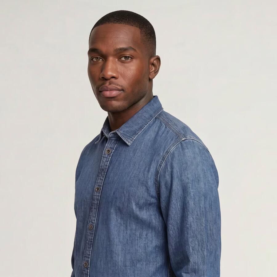 G-Star RAW Clean Slim Shirt Midden blauw Heren - Foto 5