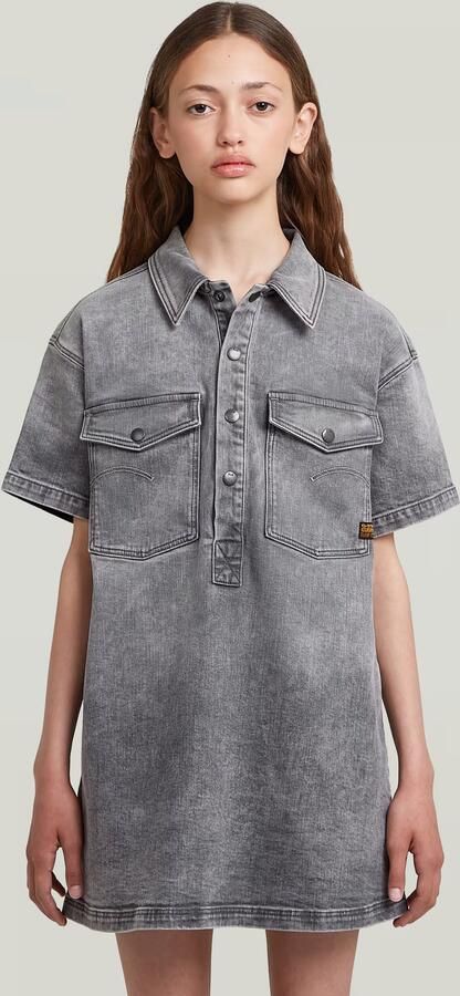G-Star RAW Collar Denim Blousejurk Meisjes Grijs meisjes - Foto 5