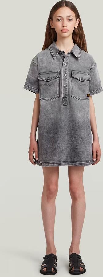 G-Star RAW Collar Denim Blousejurk Meisjes Grijs meisjes - Foto 3