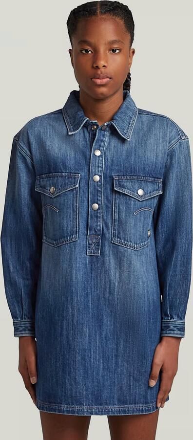 G-Star RAW Collar Denim Blousejurk Meisjes Midden blauw meisjes - Foto 5
