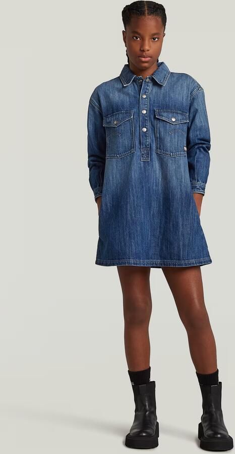 G-Star RAW Collar Denim Blousejurk Meisjes Midden blauw meisjes - Foto 3