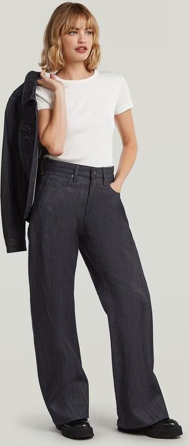 G-Star RAW Contor Wide Jeans Donkerblauw Dames - Foto 4