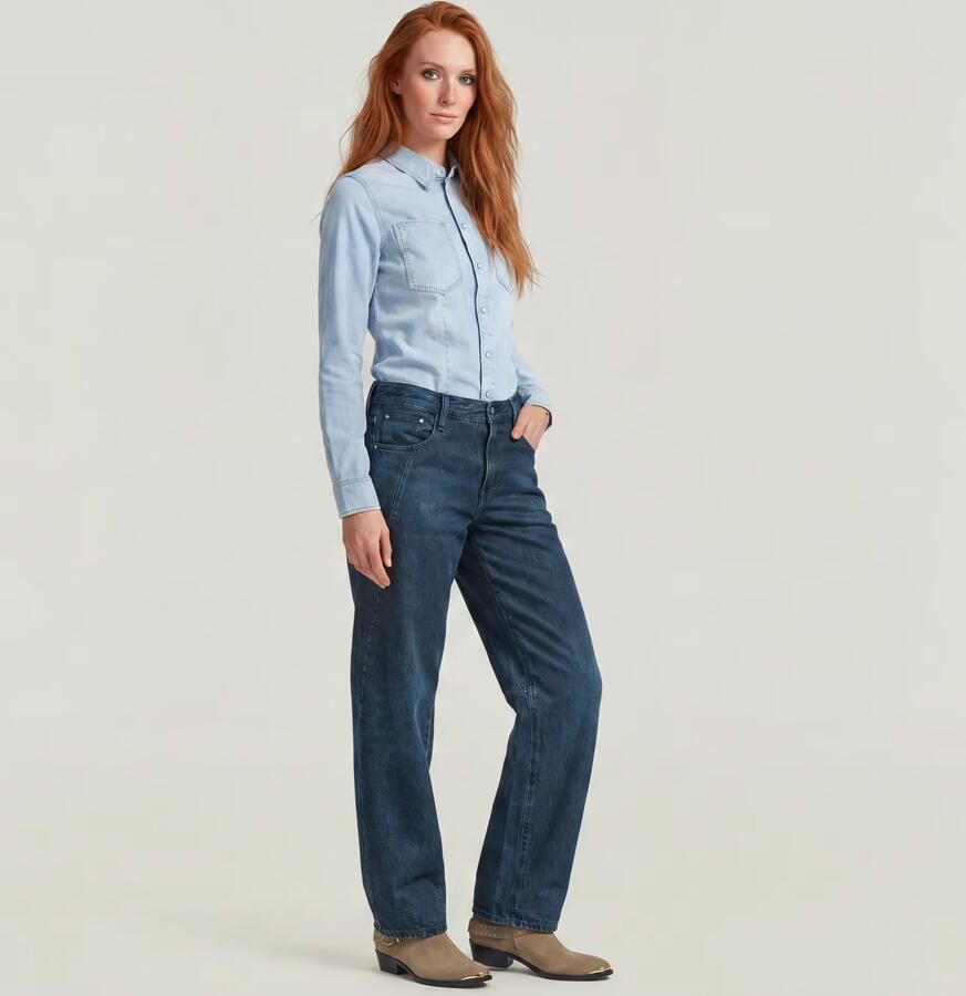 G-Star RAW Contor Barrel Loose Jeans Donkerblauw Dames - Foto 4