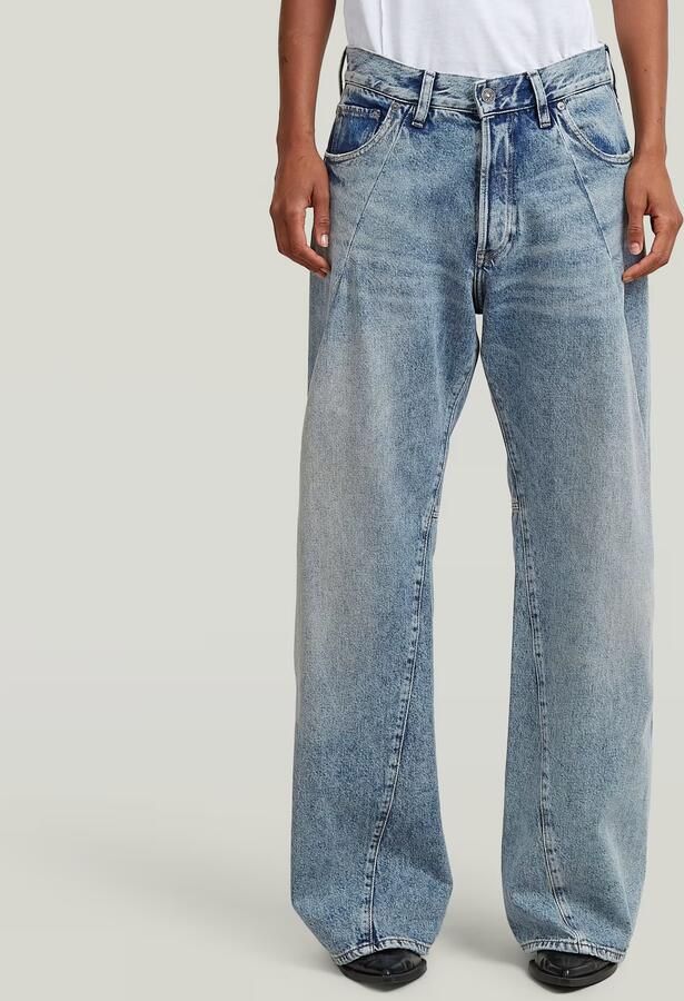 G-Star RAW Contor Barrel Wide Pleat Jeans Lichtblauw Dames