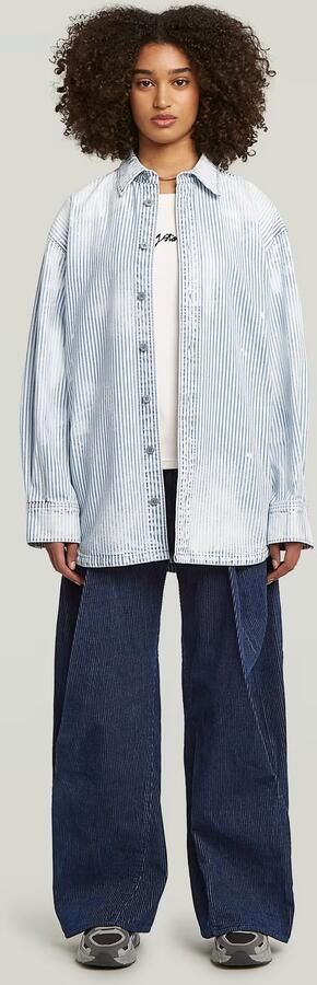 G-Star RAW Contor Barrel Wide Chino Jeans Donkerblauw Dames - Foto 7