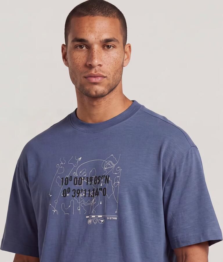 G-Star RAW Coord Graphic Relaxed T-Shirt Midden blauw Heren - Foto 4