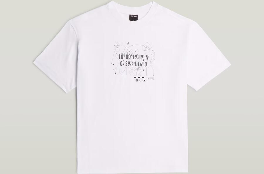 G-Star RAW Coord Graphic Relaxed T-Shirt Wit Heren