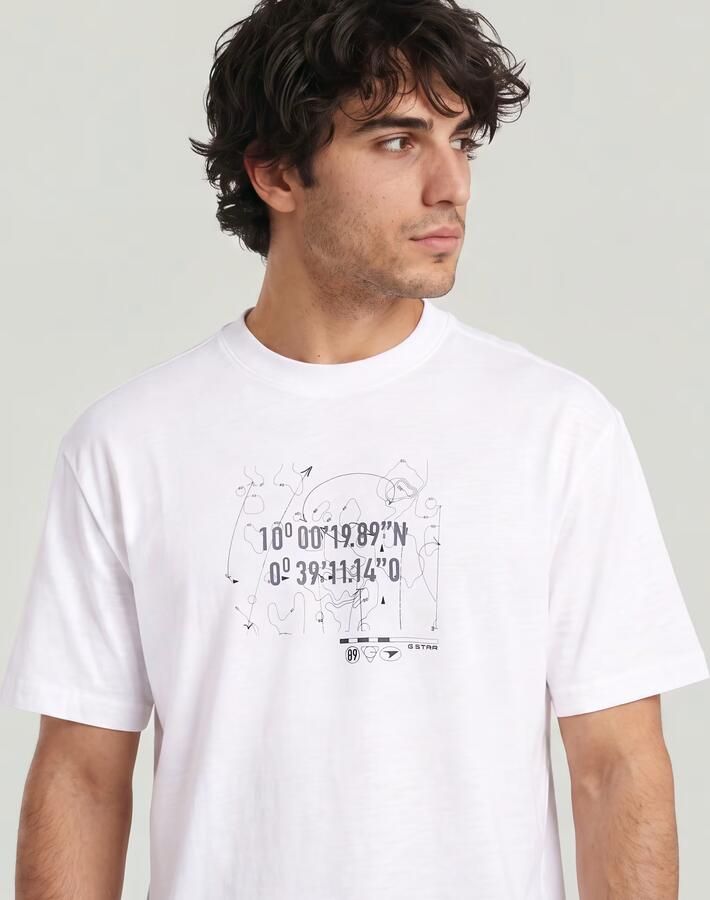 G-Star RAW Coord Graphic Relaxed T-Shirt Wit Heren - Foto 4