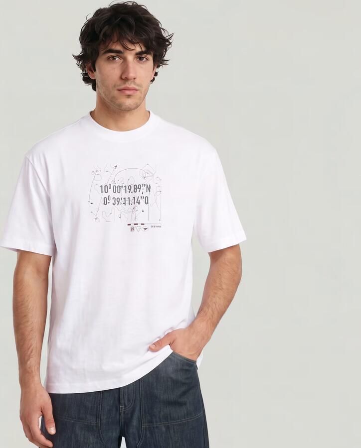 G-Star RAW Coord Graphic Relaxed T-Shirt Wit Heren - Foto 3