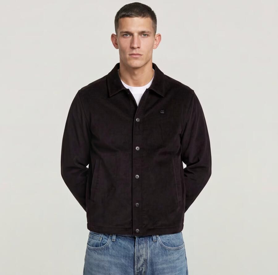 G-Star RAW Cord Coach Sweater Jack Zwart Heren - Foto 4