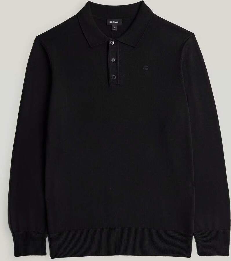 G-Star RAW Core Gebreide Polo Zwart Heren