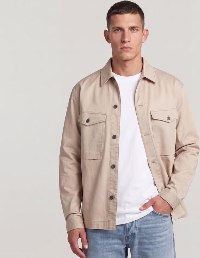 G-Star RAW Core Lightweight Overshirt Beige Heren - Foto 5