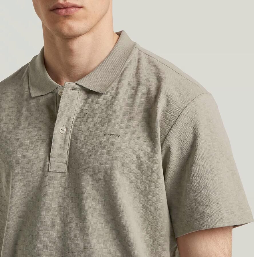 G-Star RAW Core Regular Jacquard Polo Beige Heren - Foto 4