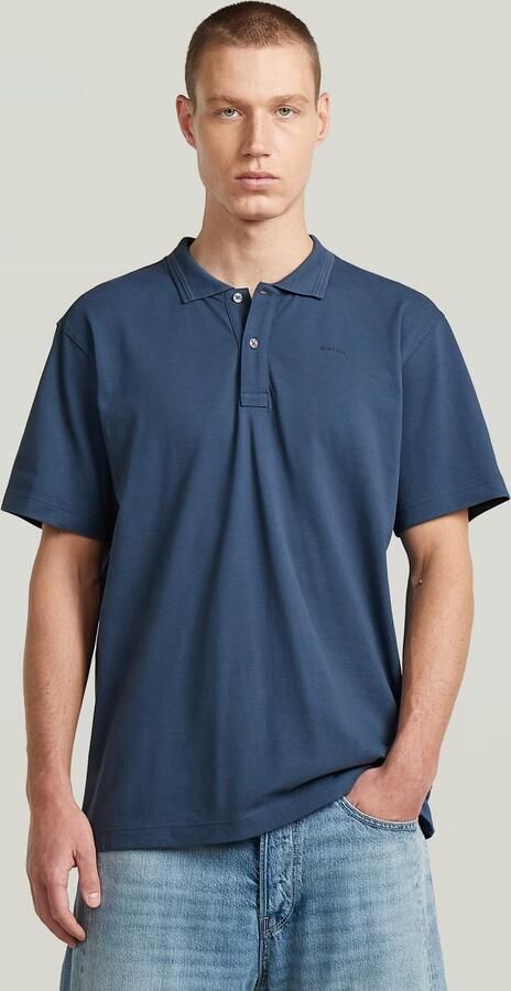 G-Star RAW Core Regular Polo Midden blauw Heren