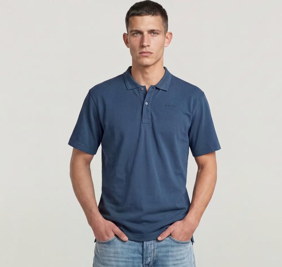 G-Star RAW Core Regular Polo Midden blauw Heren - Foto 5