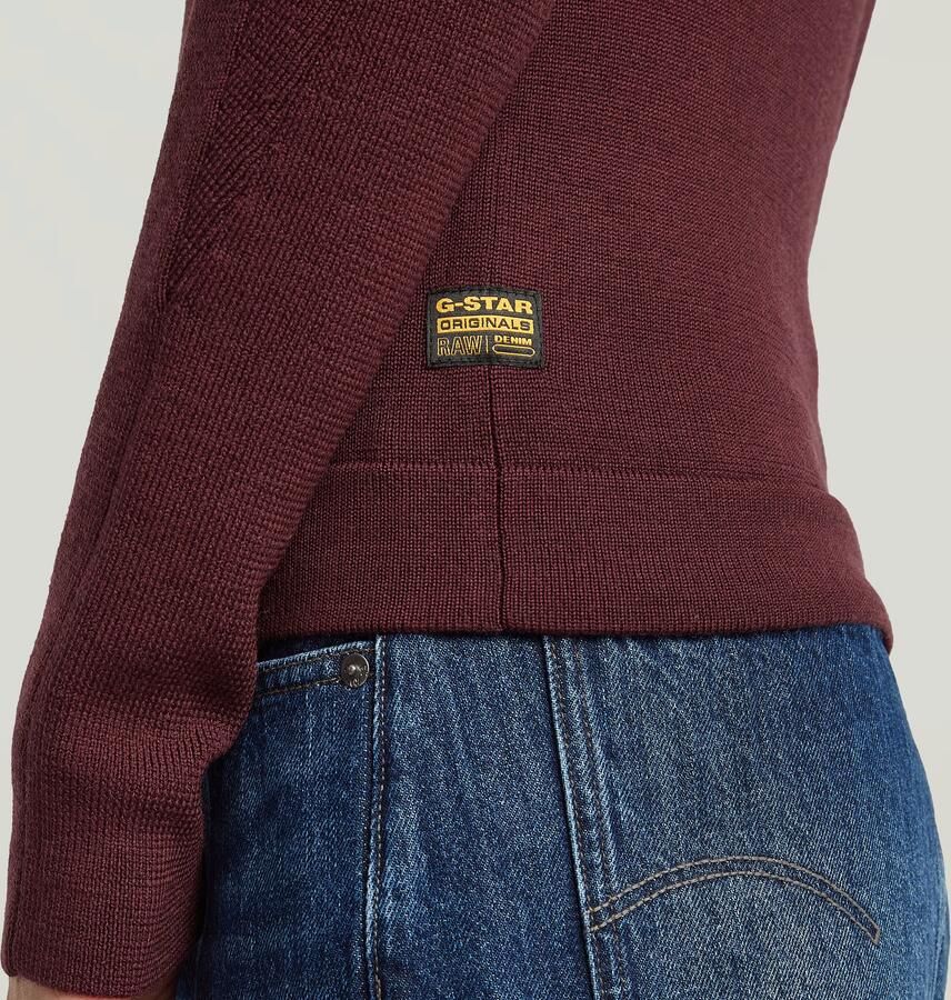 G-Star RAW Core Turtle Slim Gebreide Trui Rood Dames - Foto 3