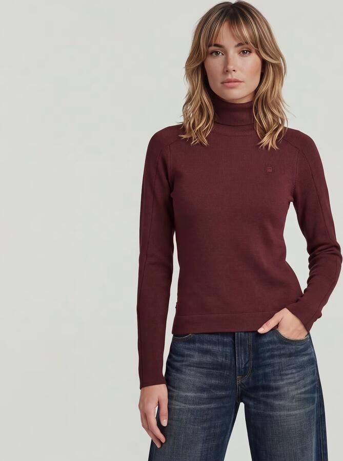 G-Star RAW Core Turtle Slim Gebreide Trui Rood Dames - Foto 6