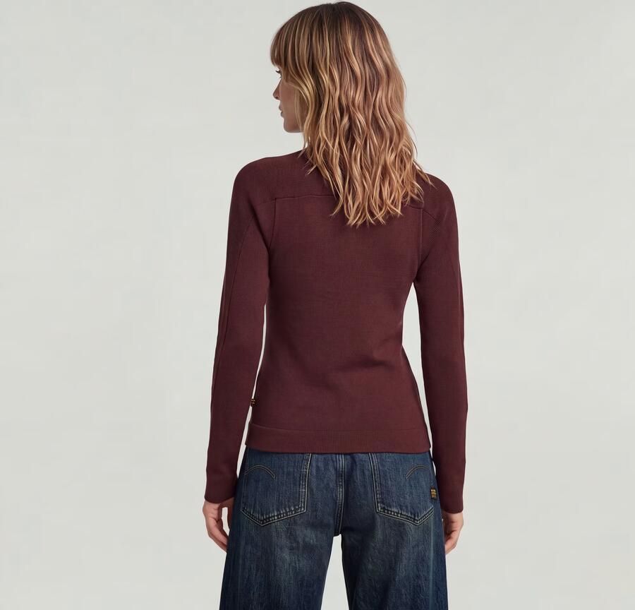 G-Star RAW Core Turtle Slim Gebreide Trui Rood Dames - Foto 3
